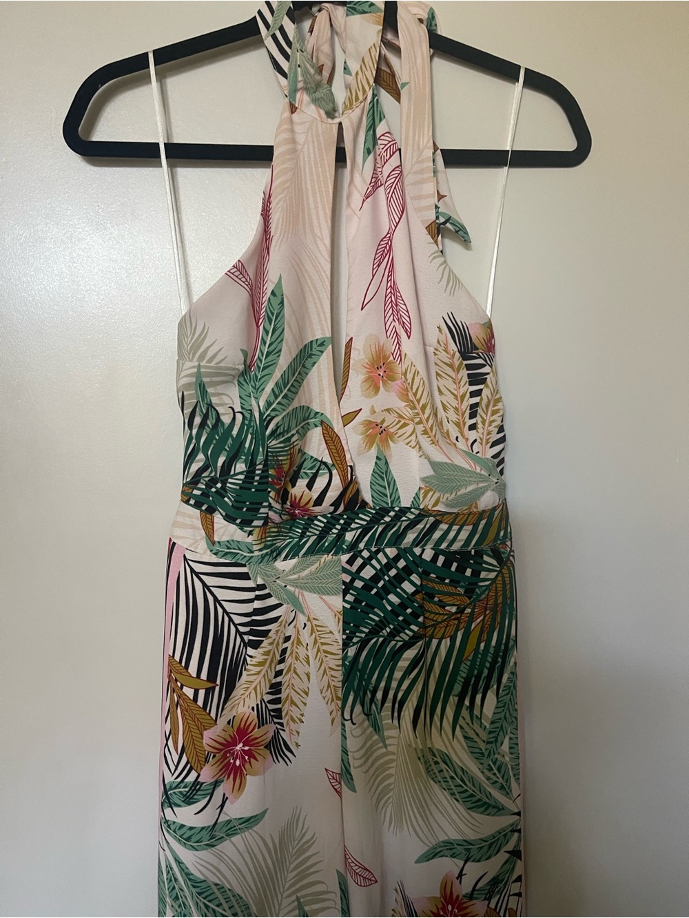Tropical Halter jumpsuit in tropical print